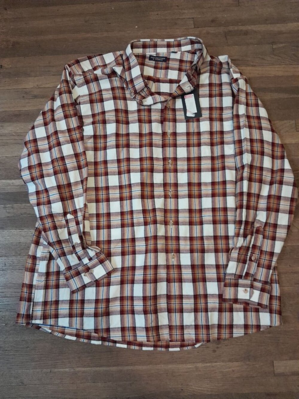 New Roundtree & Yorke Flannel Plaid Shirt Super Soft Portuguese 3XLT